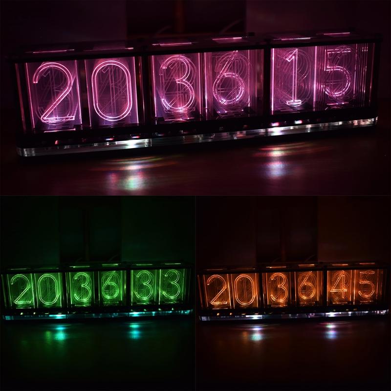 Имитация полноцветного RGB светящегося трубчатого clock LED музыкального спектра DIY наборы Декорация Подарок Ночник Освещение атмосферы