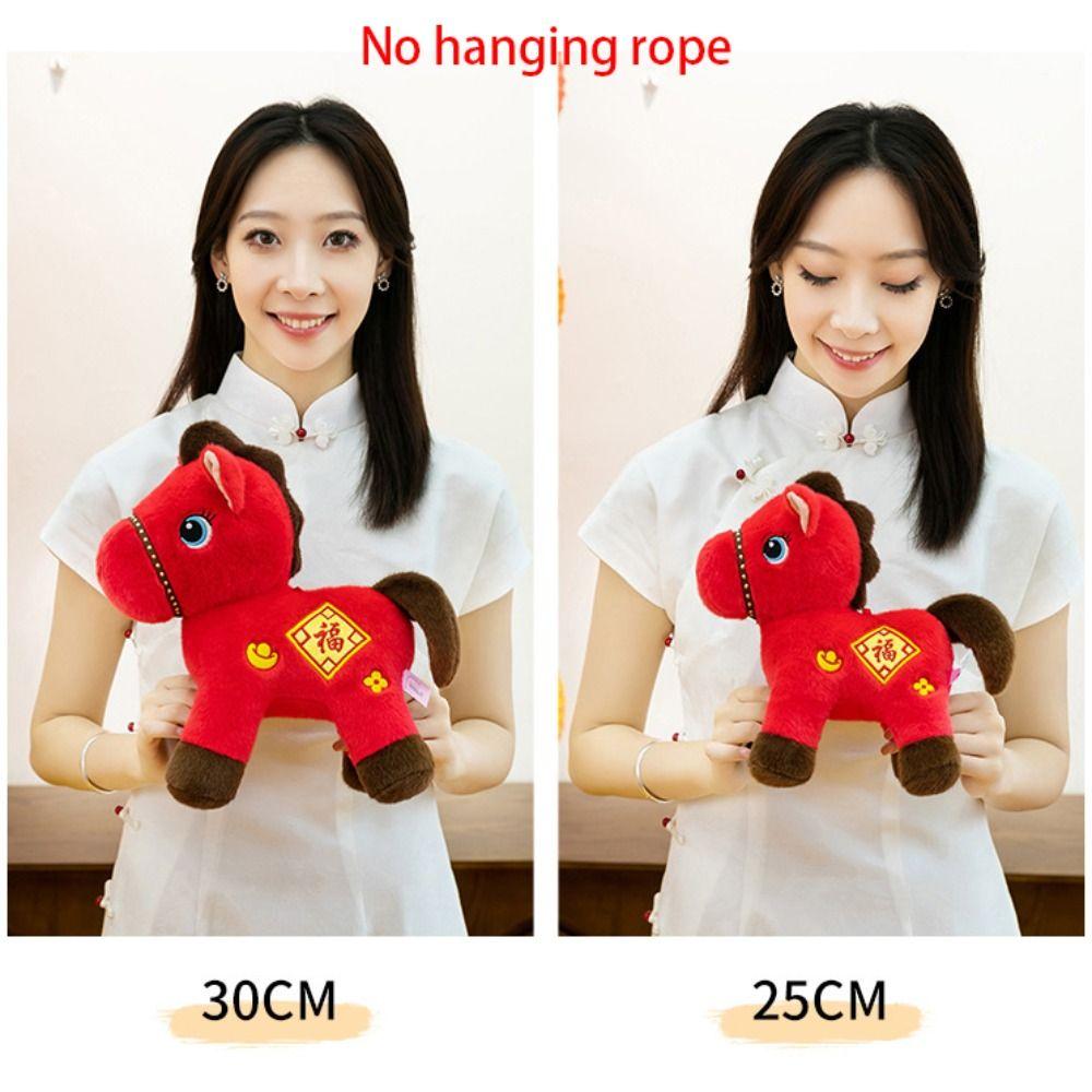 Mascot Dolls Plush Horse Keychain Creative Stuffed Animal Keyring  Chinese New Year