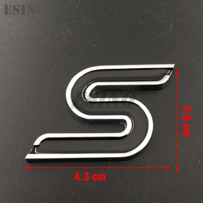 3D S багажник автомобиля цинковый сплав значок эмблема для задней части кузова автомобиля аксессуары для багажника клейкий стильный значок для Ford Focus Fiesta Edge
