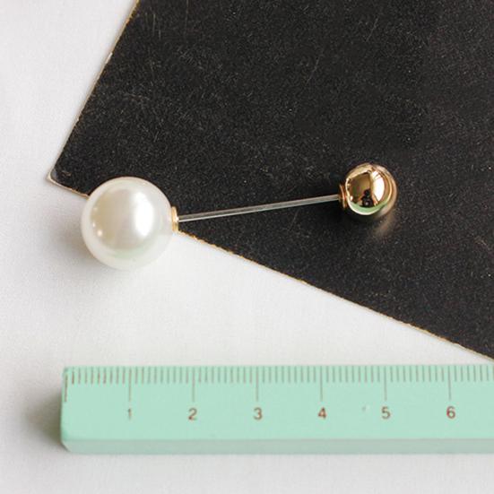 Женская мода двойной искусственный жемчуг брошь Safty Pin кардиган шаль клип значок подарок