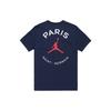 Air Paris Saint-Germain логотип команды Печать логотипа Спортивный Круглый вырез Короткий рукав Синий Мужской DB6515-410