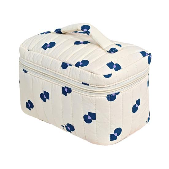 1/3 шт. Большая стеганая косметичка из хлопка, портативный дорожный органайзер для туалетных принадлежностей с цветочным принтом, вместительный кейс для косметики