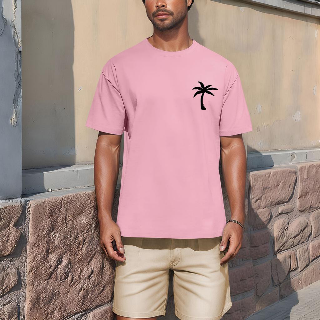 Мужская рубашка с воротником-стойкой и коротким рукавом, свободная рубашка для отдыха и отдыха, мужская