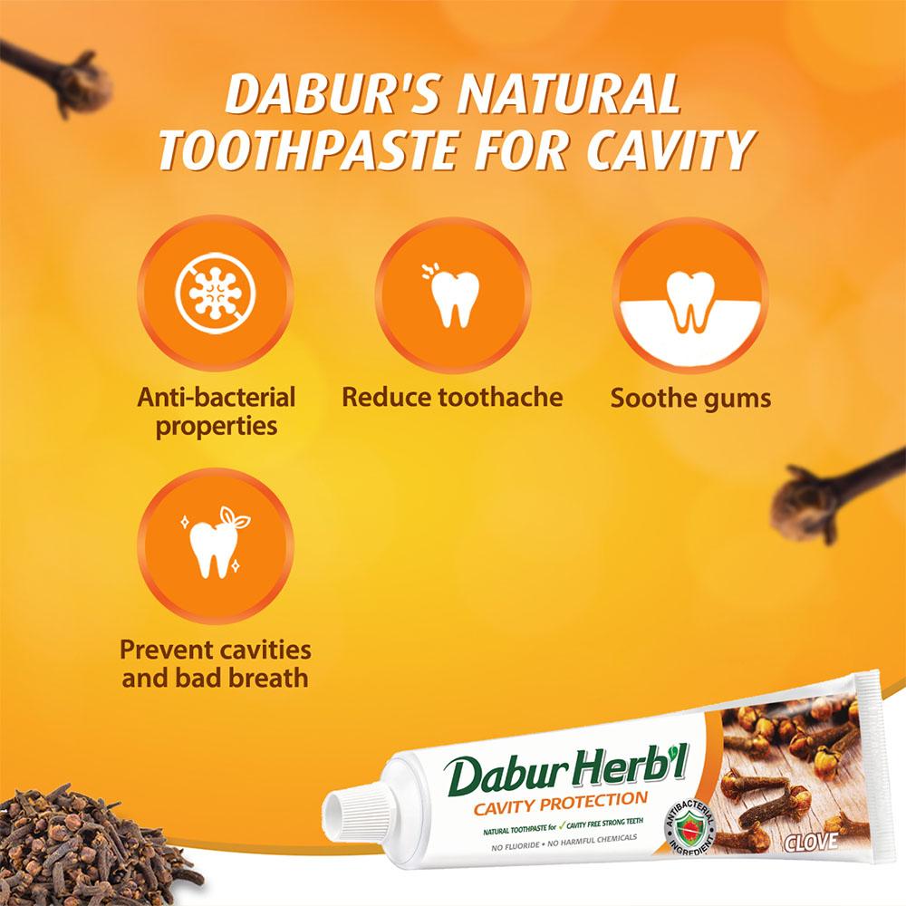 Dabur Травяная гвоздичная зубная паста - 60 г + 20 г