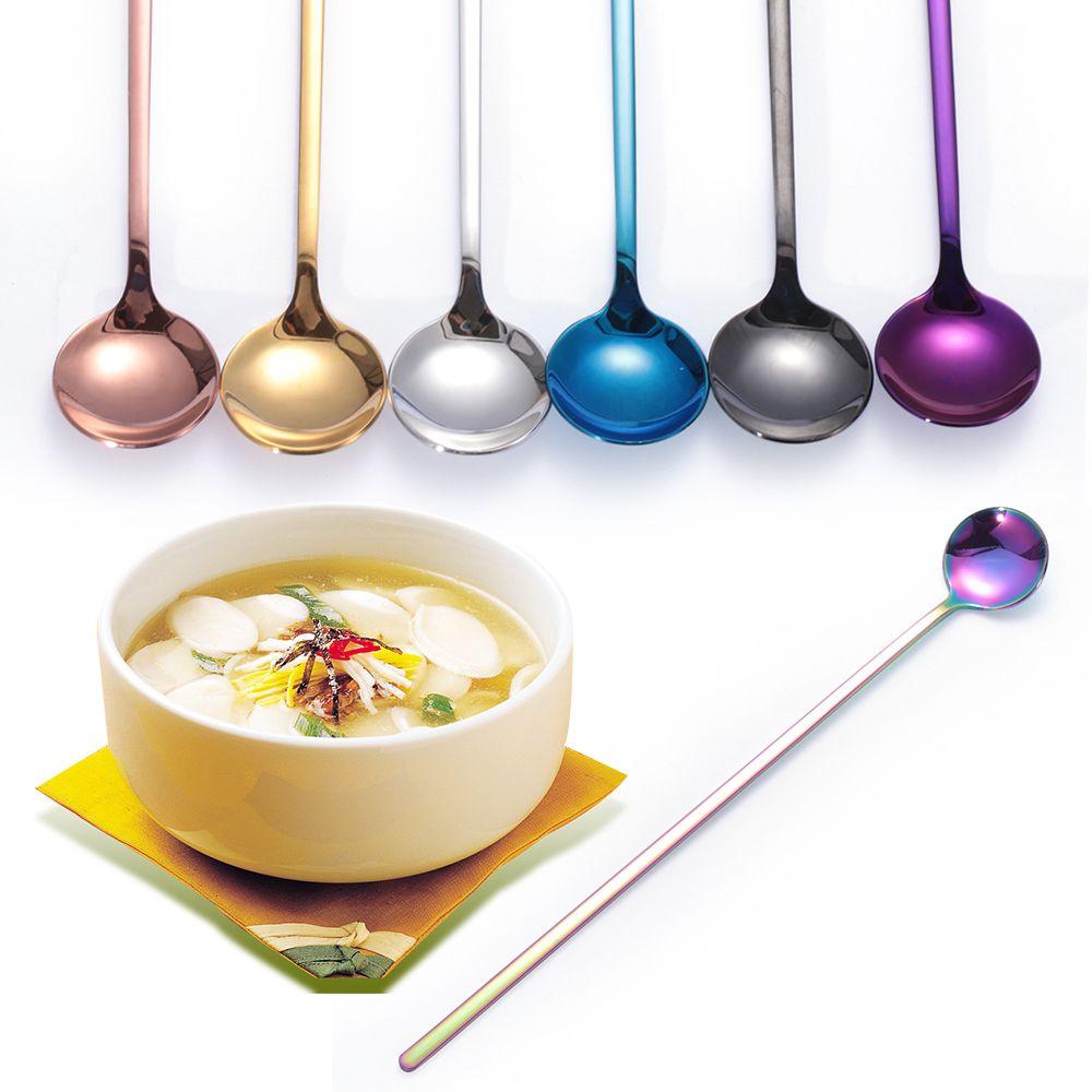 Eco-friendly Stainless Steel Kitchen Supplies Stir Spoon Tableware Ice Cream Spoons Coffee Scoop