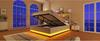 Upholstered Bed, 90x200cm, USB Type-C Charging, LED Lighting, Hydraulic Storage, Flip-top Compartment, No Mattress, Button/App Control, Linen, Beige