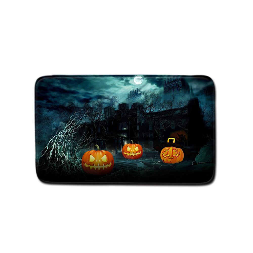 Halloween Shower Curtain Floor Mat Combination Four-Piece Set Kitchen Absorbent Non-Slip Carpet Bedroom Door Mat