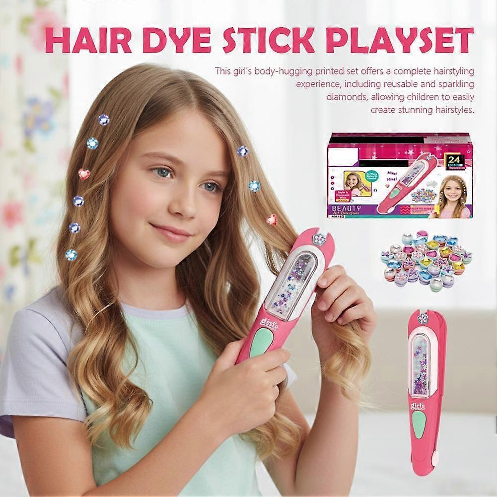 Bead machine toy set Glitter Diamond Styling Tools Hair Gemstone Styling Set
