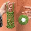 Hand Woven Water Cup Mesh Bag Folding Water Bottle Tote Bag  Umbrella Storage