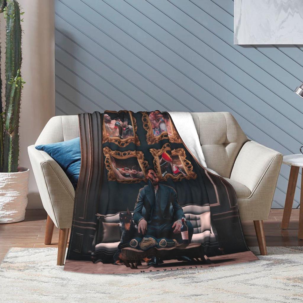 Ilia Topuria Wrestling Wrestler Blanket Multiple Sizes Warm Cozy Fluffy  Throw Blankets for Couch Sofa and Bed