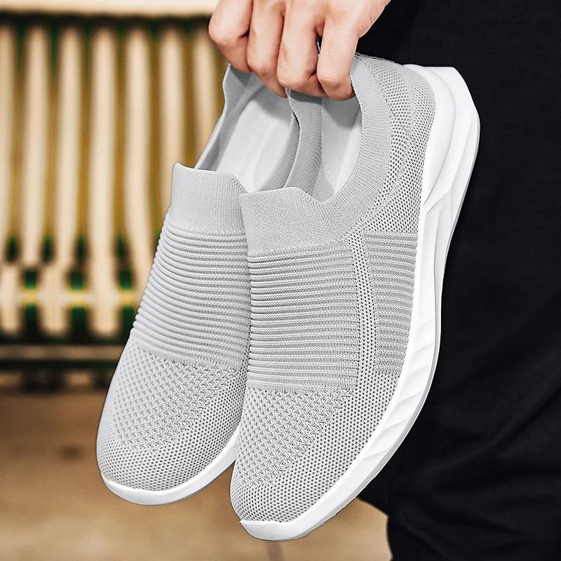 Летние мужские кроссовки для бега, дышащая спортивная обувь, женская повседневная теннисная обувь, большие размеры, сетчатые мужские модные мокасины, прогулочная обувь