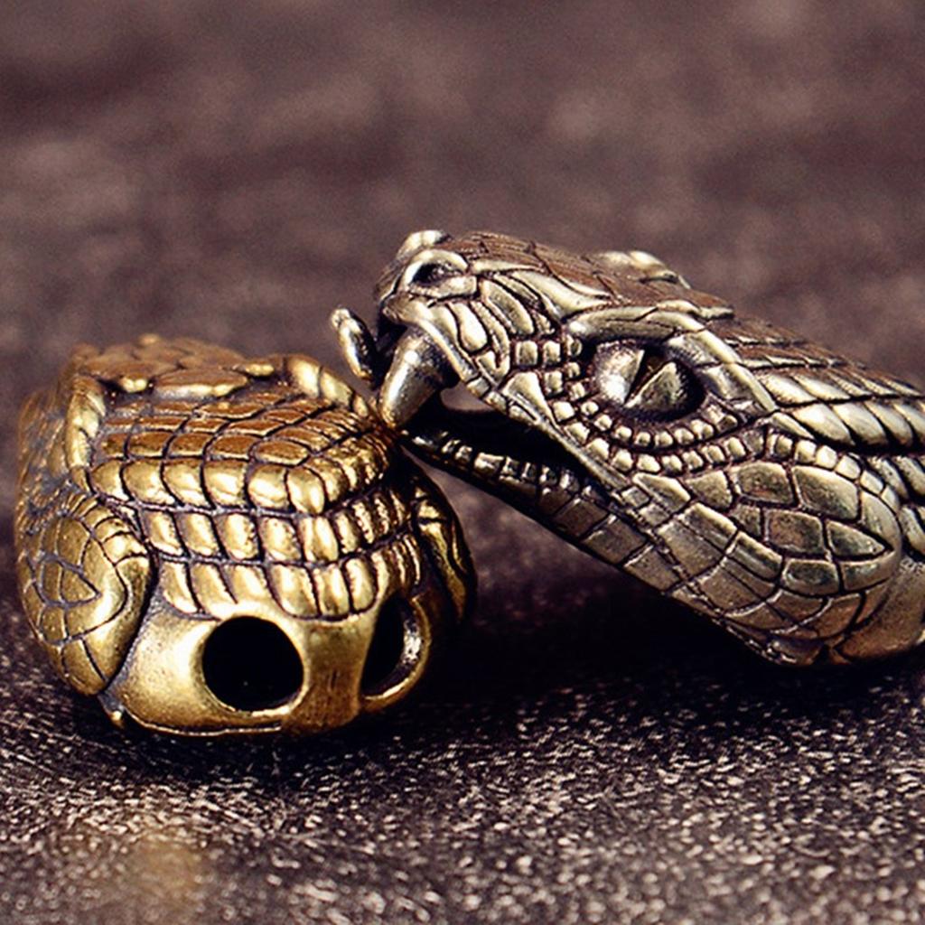 Unique Snake Head Metal Beads Pendant for Paracord and DIY Enthusiasts Jewelry Making Paracord Bead