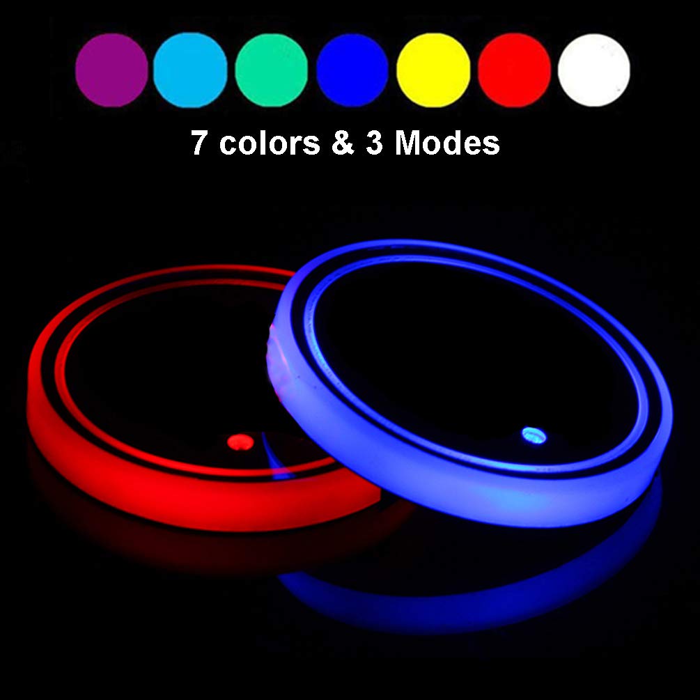 Светодиодная подсветка подстаканника Dalimo, 2 шт., светодиодная подсветка подстаканника автомобиля, 7 цветов