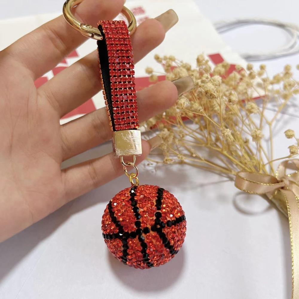 Круглая бусина Баскетбольная подвеска Стразы Спортивный брелок Подарочный брелок Баскетбольный мяч унисекс