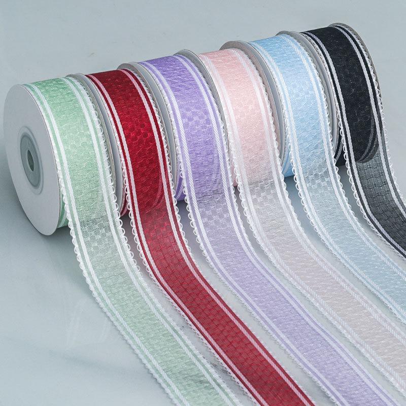 2,5 см прозрачный бутон кружева снежная марля тесьма ручной работы бант для волос головной убор аксессуары цветы упаковка декоративная лента поделки изготовление лент