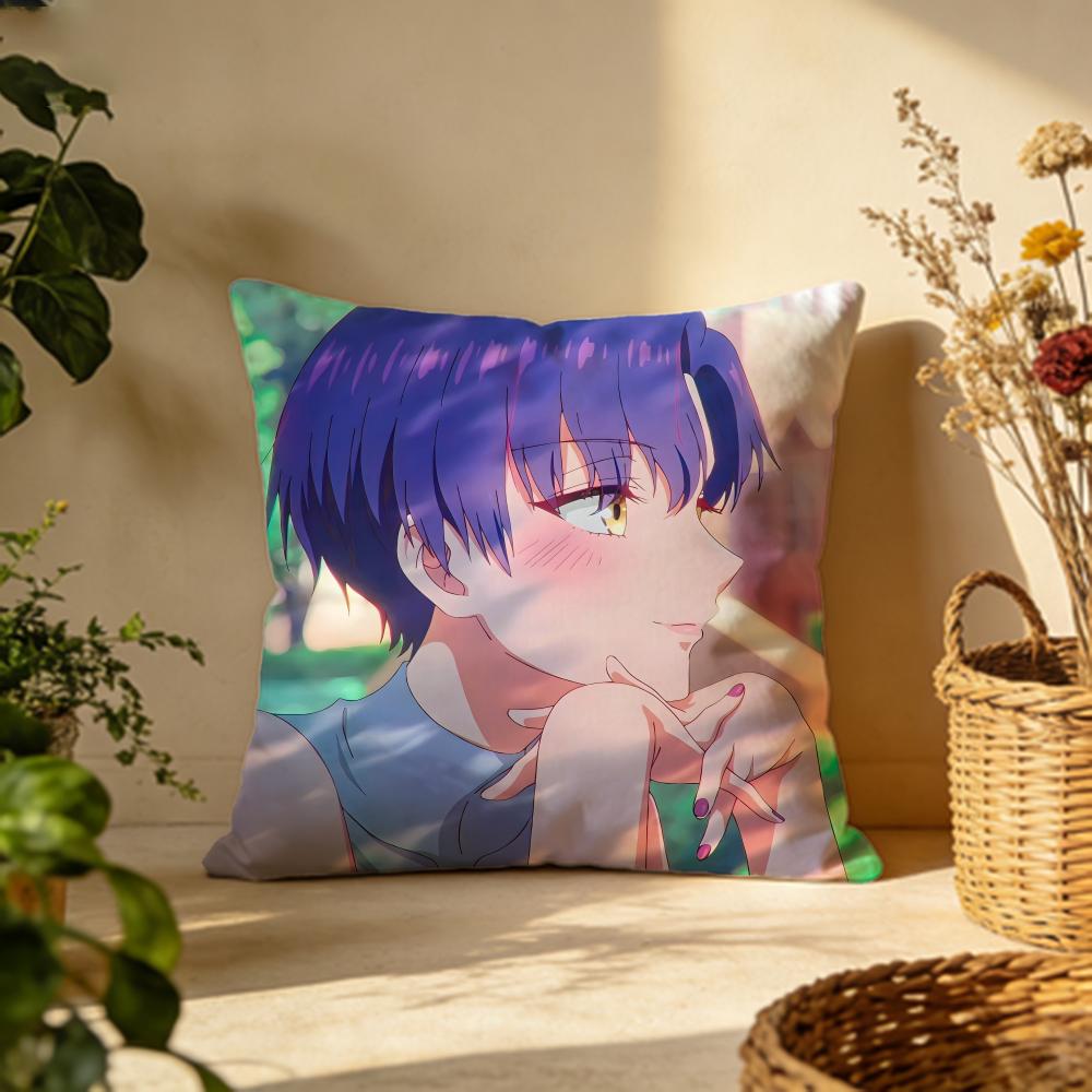 Trendy Mmikadono Sanshimai wa Angai Choroied Cushion Cover Versatile DoubleSided Pillow Case Fit for Sofa Bed Car Daily Decor