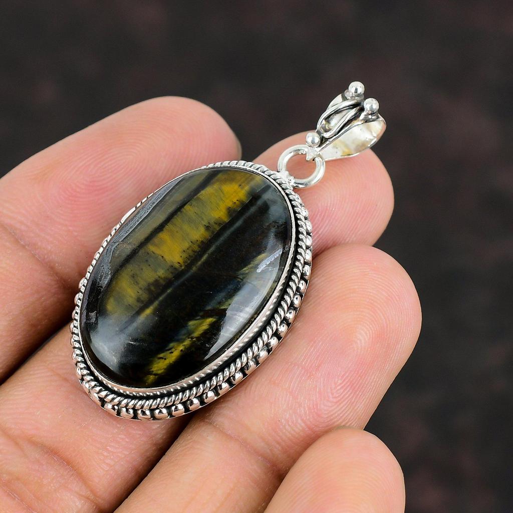 Подвеска из драгоценного камня Pietersite, серебряная подвеска 925 пробы, подвеска ручной работы, ювелирные изделия Pietersite, элегантная подвеска, серебряные ювелирные изделия, подарки на годовщину