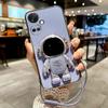 Phone Case For iPhone 14 13 12 11 Pro Max iPhone 14 Plus 13 12 Mini Soft Cover 6D Plating Astronaut Fold Stand