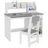 Children's Desk with Ergonomic Chair, Keyboard Tray, Drawer, Shelves, 90 x 45 x 90 cm, Grey