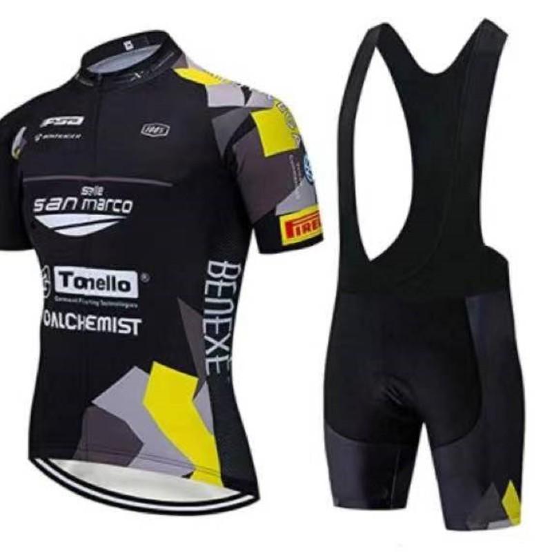 Mens Cycling Jersey Bib Shorts Set Quick-Dry Breathable Bike Wear