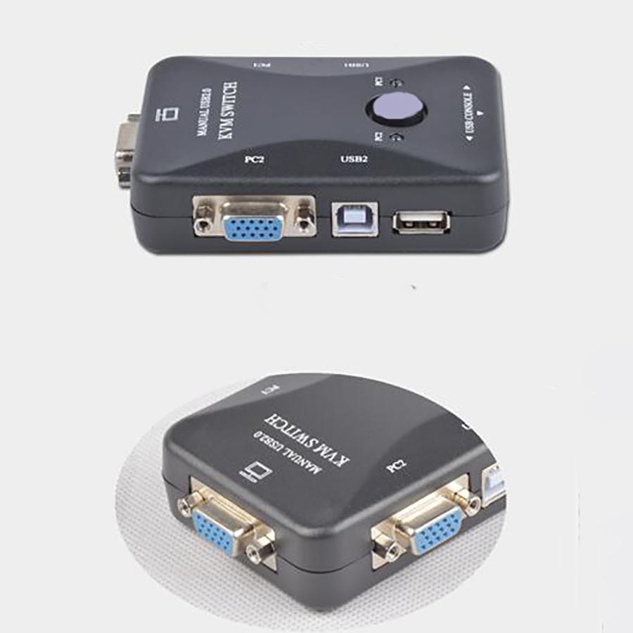 2-портовый KVM-переключатель USB/PC2 VGA Переключатель клавиатуры и мыши