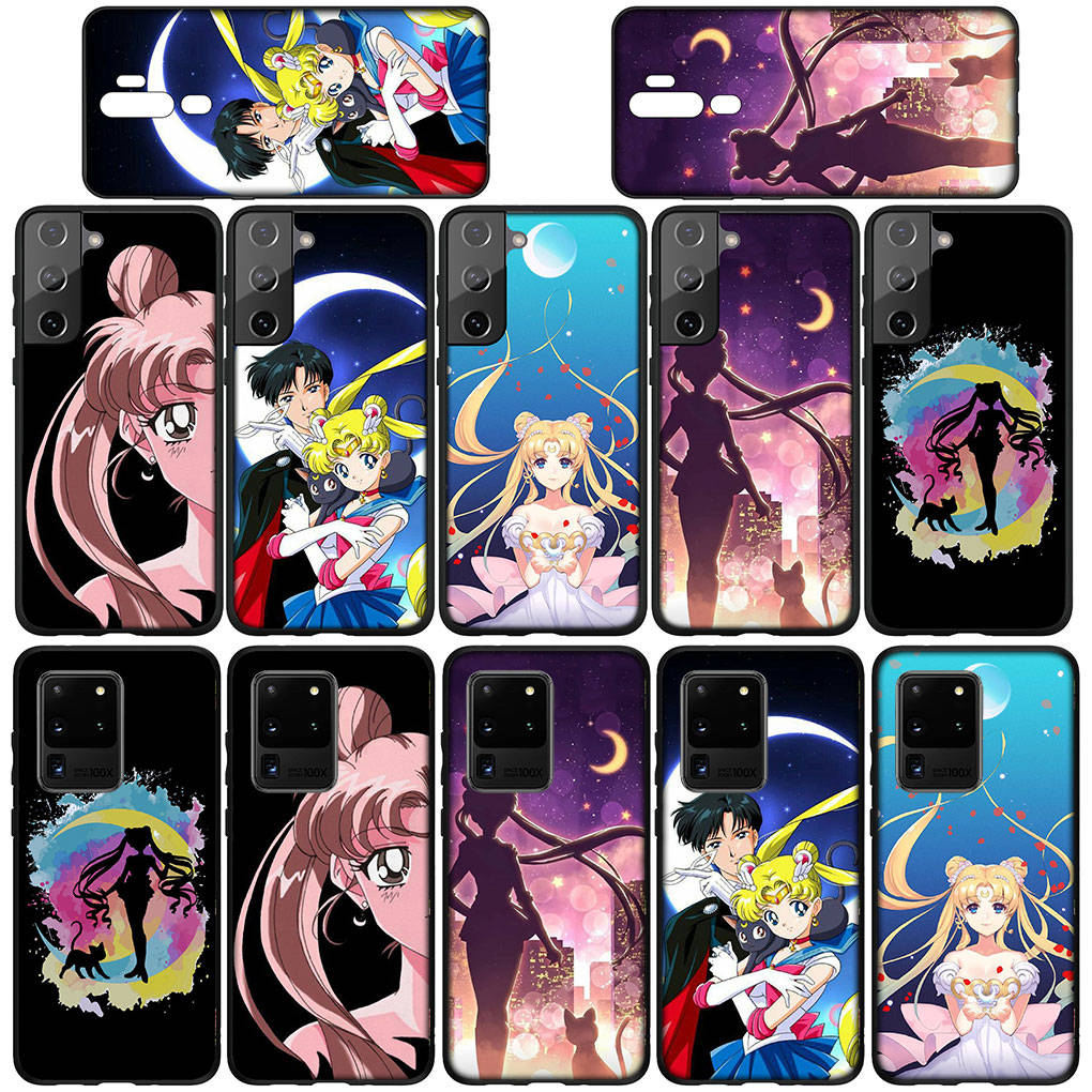 Чехол для телефона Samsung Galaxy S24 S23 iPhone 15 14 Xiaomi Redmi Note 13 12 11 8 10 9 Pro Max X XR OPPO A15 Huawei чехол с изображением девушки из мультфильма «Сейлор Мун»
