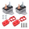 2Pcs 25A Automatic Reset Circuit Breaker With Red Insulation Plastic Housing Fixed Mounting Holes For 12V/24V Systems