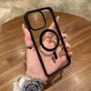 Магнитный чехол для телефона с черной рамкой для iPhone 17 Pro Max, Прозрачный акрил с мягкими краями, Новая модель