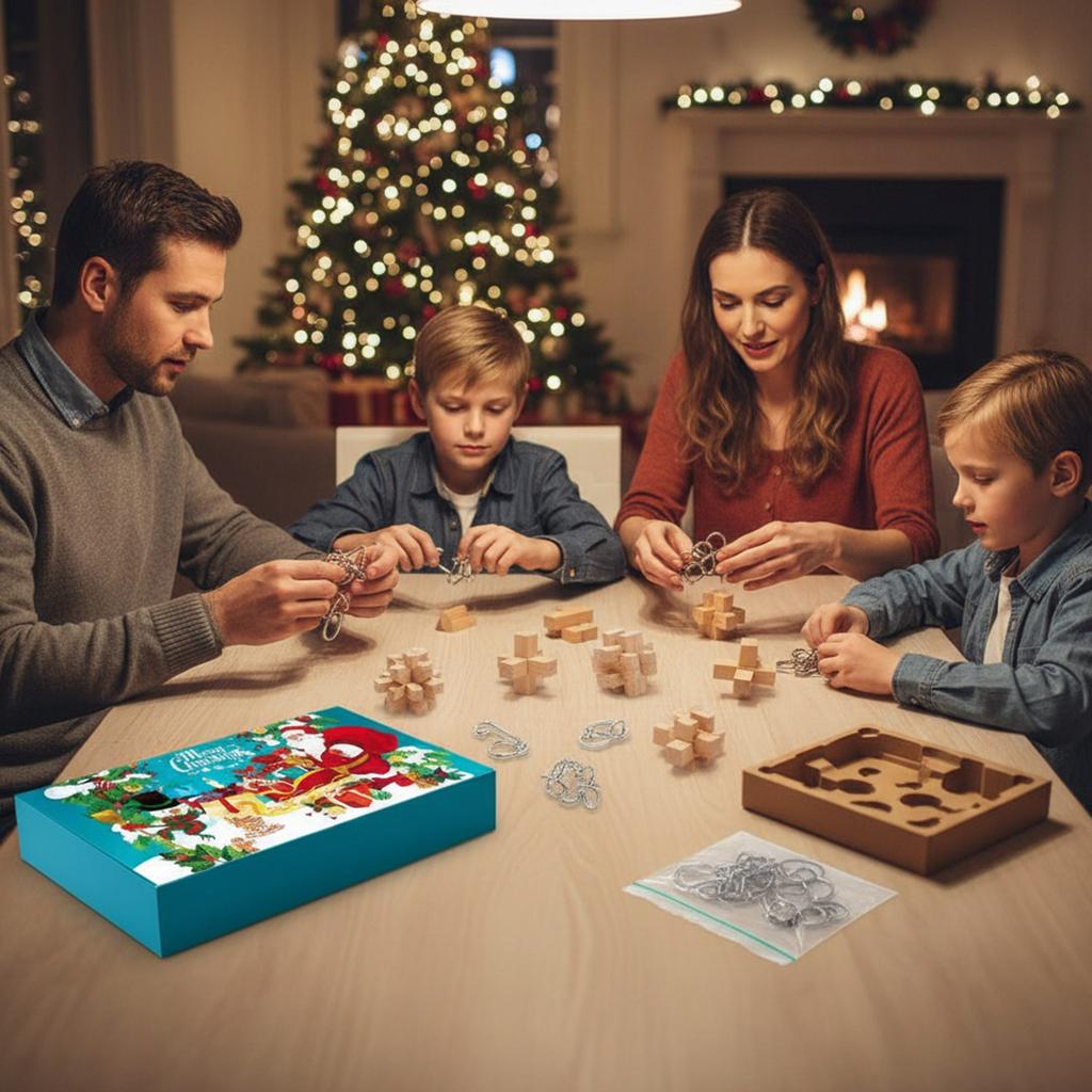 24-Day Brain Teaser Advent Calendar 24 Challenging Puzzles 3D Logic Games for Teens Adults Christmas Countdown Calendar