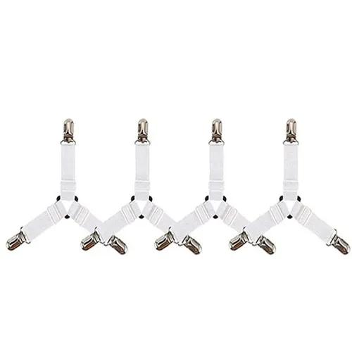 Набор из 4 предметов Щипцы для белья Зажим для одежды Эластичная лента Домашние гаджеты Зажим для чехла матраса Большие зажимы для хранения Крепление кровати