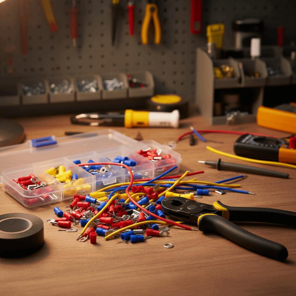 Insulated Insulated Butt Connector Red Blue Yellow Electrical Terminals Wiring Cable