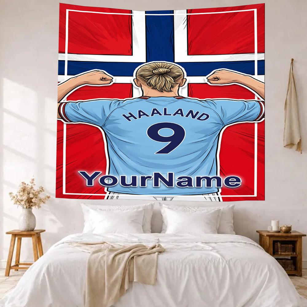 Haaland Custom Your Name Wall Decor Tapestry Art For Pet Memorial Birthdaywedding Party Backdrop Family Gift