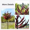 Yard Garden Wind Spinners Large Outdoor Metal Wind Spinners Sculptures, Lawn Yard Art Garden Decor (Burgundy Lotus)