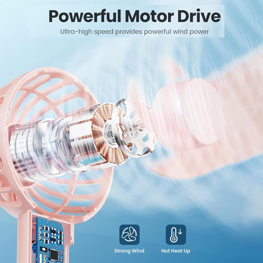 Мини-портативный вентилятор, Маленький и мощный, Милый дизайн, Персональный ручной вентилятор и настольный с подставкой, Легкий, Заряжаемый от USB