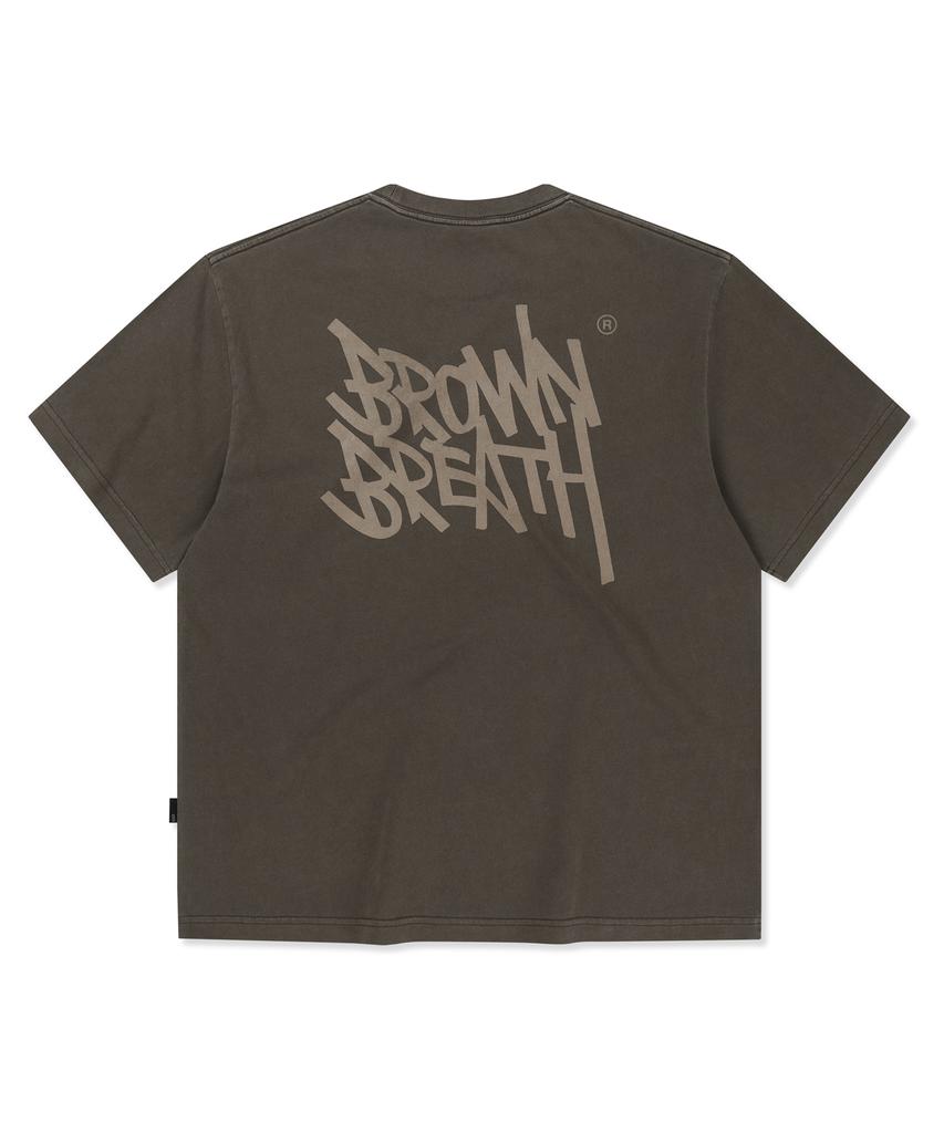 BROWNBREATH Tag Pigment Tee - Brown