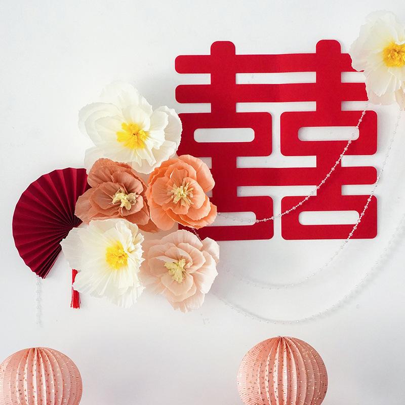 Набор из 12 шт./3 шт. цветов из гофрированной бумаги ручной работы - Реалистичный настенный декор для свадеб, Рождества, новогодних украшений и дней рождения