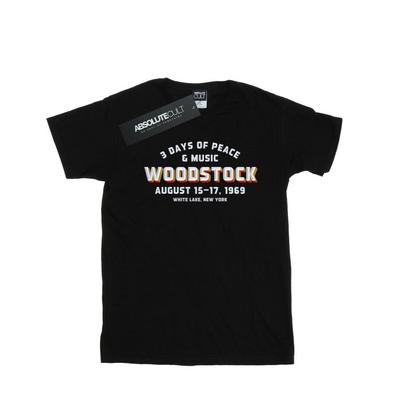 Женская/Девичья футболка в стилеVarsity Woodstock 1969 Хлопковая