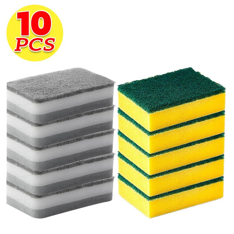 20/1pcs Magic Cleaning Sponges Double-sided Reusable Kitchen Sponge Wipes Pan Pot Dishwashing Scouring Pads Brush Clean Tools