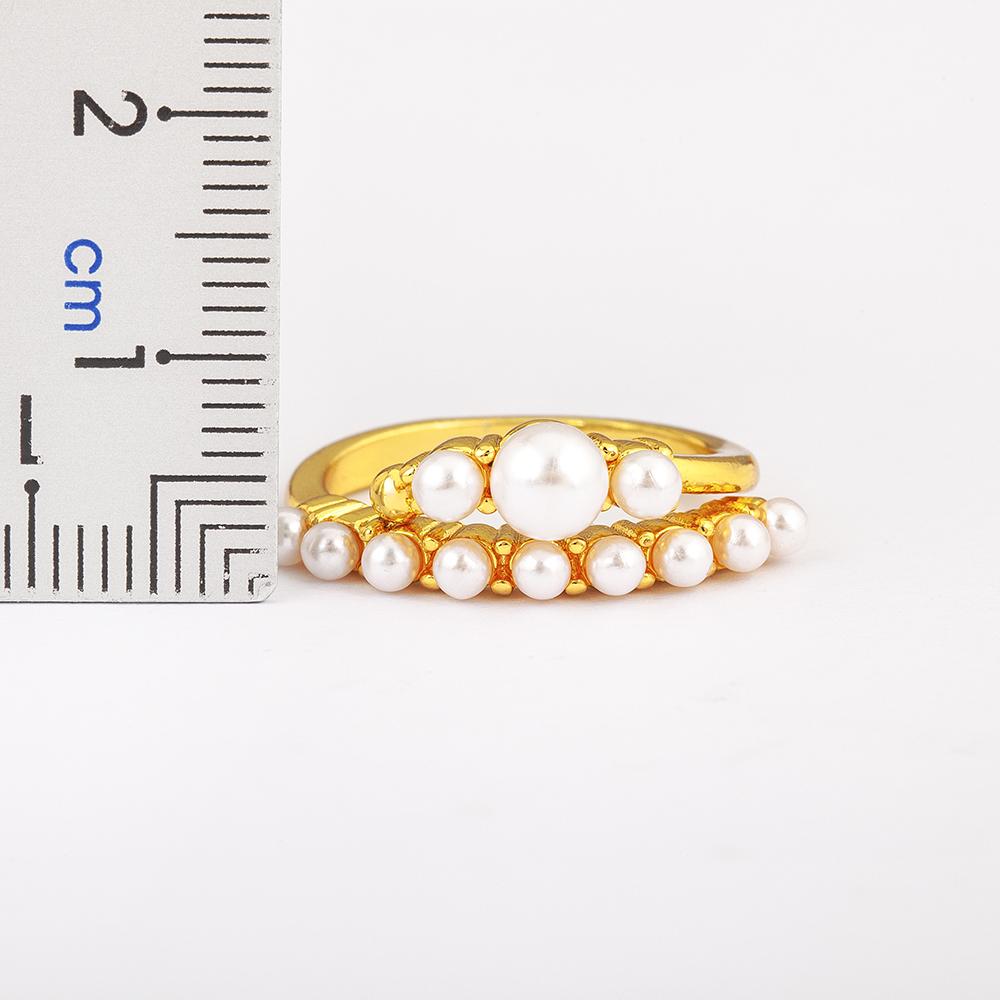 Nidin High Quality Original Design Retro Pearl Beaded Ring Open Adjustable For Women Fashion Party Finger Charm Jewelry Gift