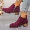 Fashion Mid Heels Women Ankle Boots 2025 Autumn Classical Shoes for Woman Fashion Chunky New Trends Shoes Snow Chelsea Boots De Mujer