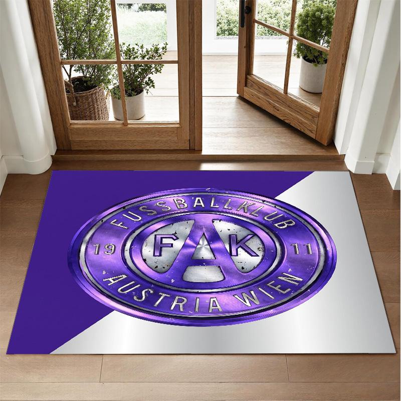 Austria Wien FC Design Crystal Velvet Rug Soft Decorative Mat for Bedroom Entrance