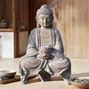 Статуя солнечного Будды, скульптура медитирующего Будды из смолы с лотосным светом, декор для дзен-сада, освещенная фигурка Будды для патио, двора, дома