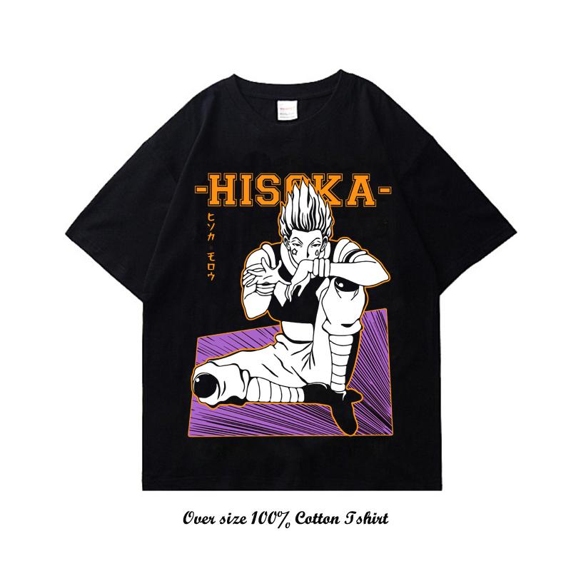 Японское аниме Hunter X Hunter футболка с графическим принтом винтажная больших размеров хлопковая футболка с круглым вырезом и коротким рукавом женская мужская