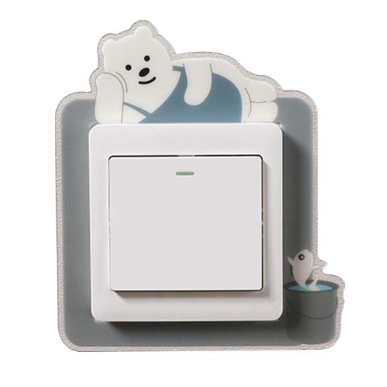 2 шт. наклейка на переключатель «расти в темноте» мультфильм панда медведь кролик кошка животное зеленый водонепроницаемый самоклеящийся переключатель защитная наклейка товары для дома