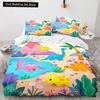 Подводный мир King Queen Пододеяльник Мультяшный океан Животные Комплект постельного белья для детей Рыбы Коралл Морская жизнь Мягкий полиэстеровый пододеяльник