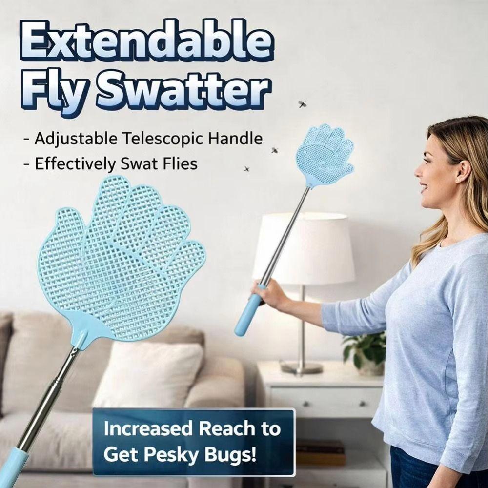 5Pcs Retractable Palm Shaped Fly Swatter Durable Extendable Bug Swatter  Kitchen Use