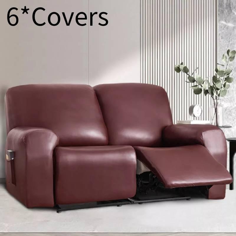 Роскошный чехол на диван из искусственной кожи ПУ Водонепроницаемый Полная защита Чехол для кресла-реклайнера Комплект