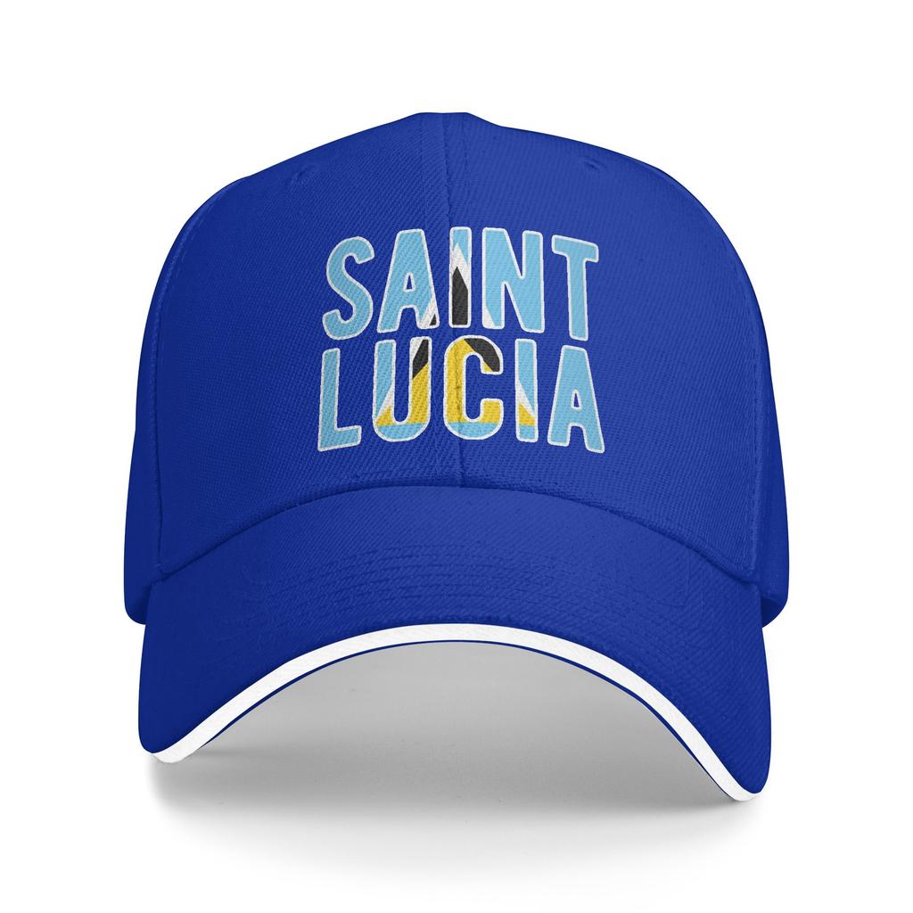 Saint Lucia Flag Sun Baseball Cap Summer Couple Women  Design Trucker Hat High Quality Streetwear Outdoor Sports Baseball Caps