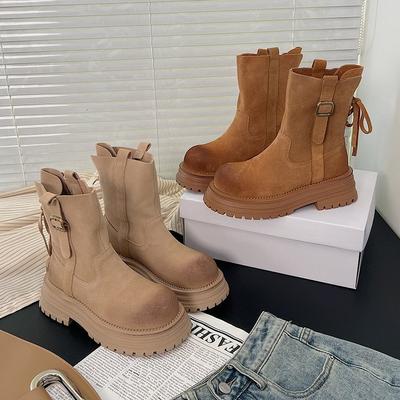 Зимние сапоги женские модные ретро удобные сапоги женские короткие сапоги Узкие сапоги ретро сапоги Tide Shoes