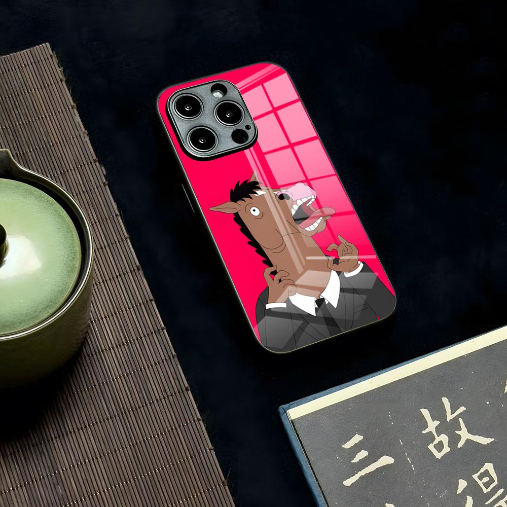 Мультяшный чехол для телефона B-boJack Horseman для iPhone 16 15 13 12 14 11 Pro Max Mini X Xr Xs 8 7 Puls 6 Стекло Прозрачный Роскошный Coqu